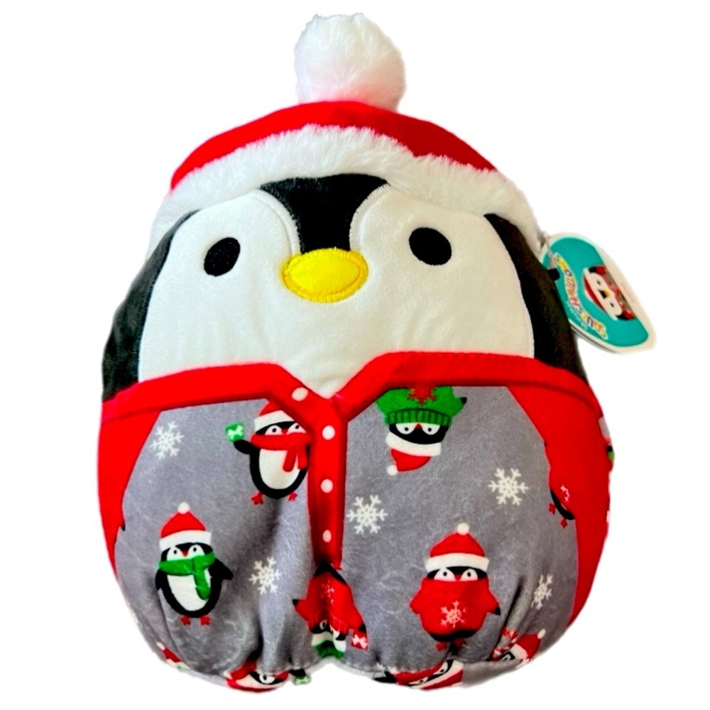 Kelly Toy Squishmallows 8" Luna Penguin in Christmas Pajamas Soft Plush Squishy